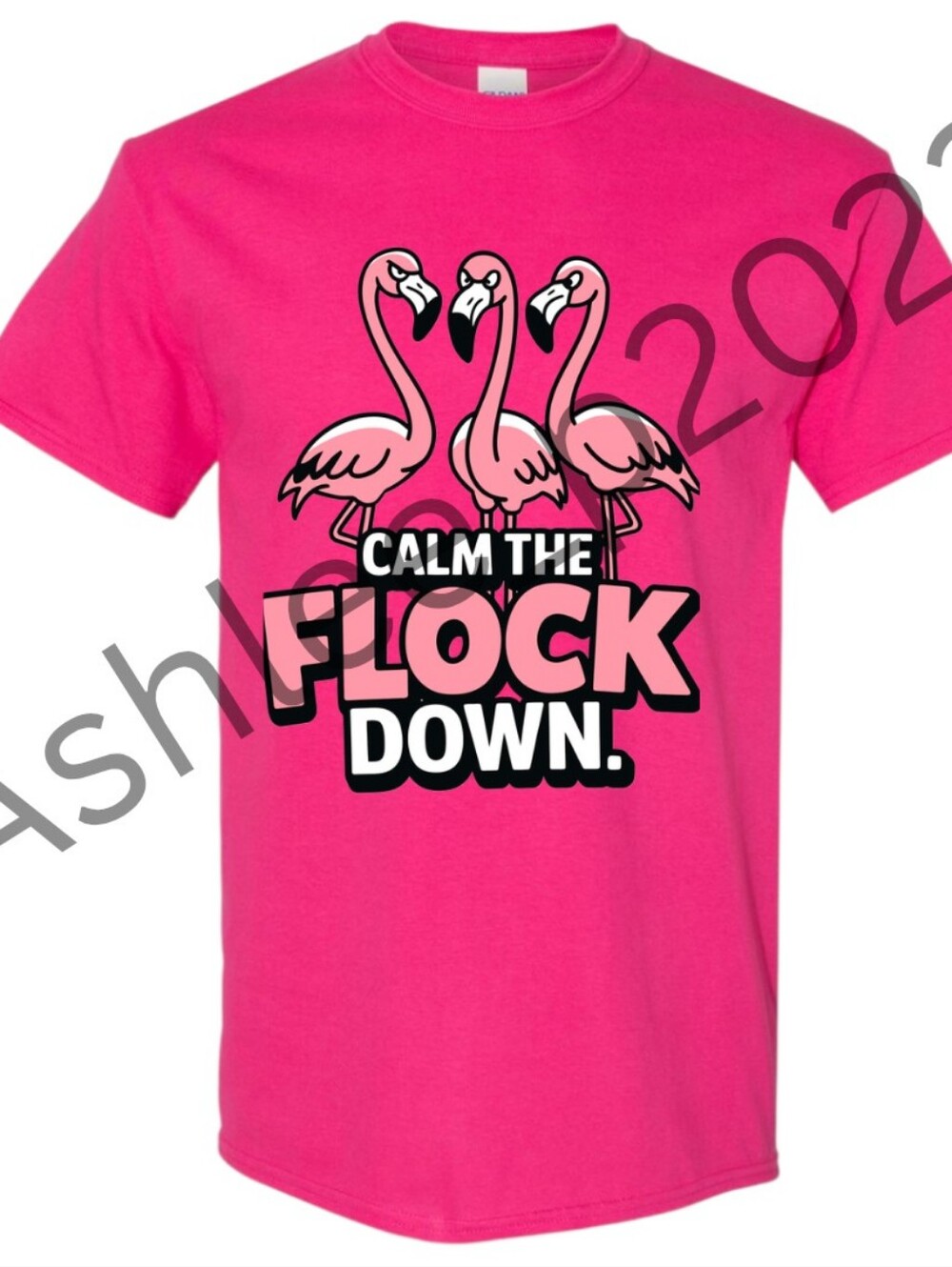 Calm The Flock Down Flamingo Unisex Short  Sleeve Graphiv Shirt